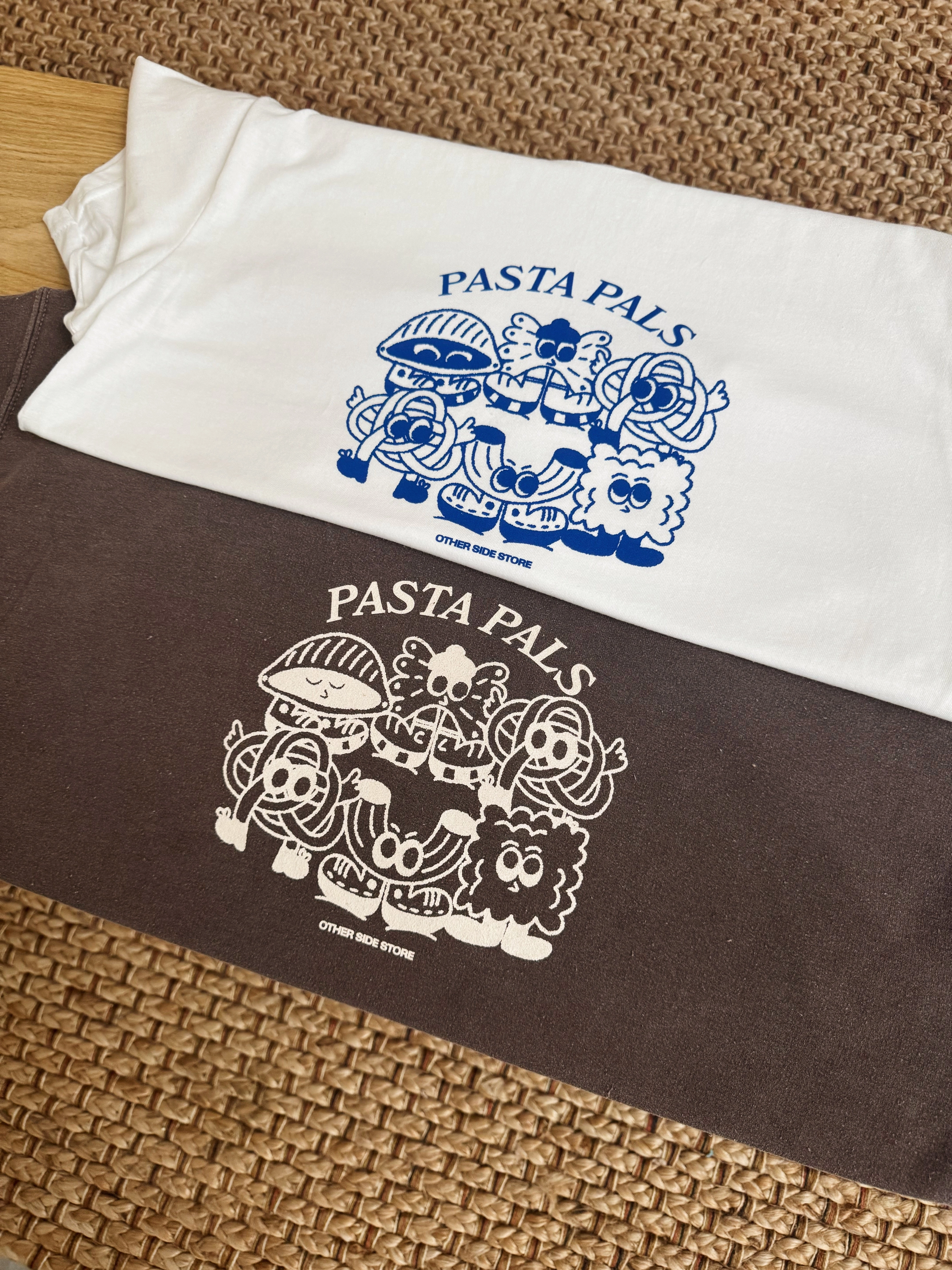 loose but not baggy Other Side Store 'Pasta Pals' Tee - White