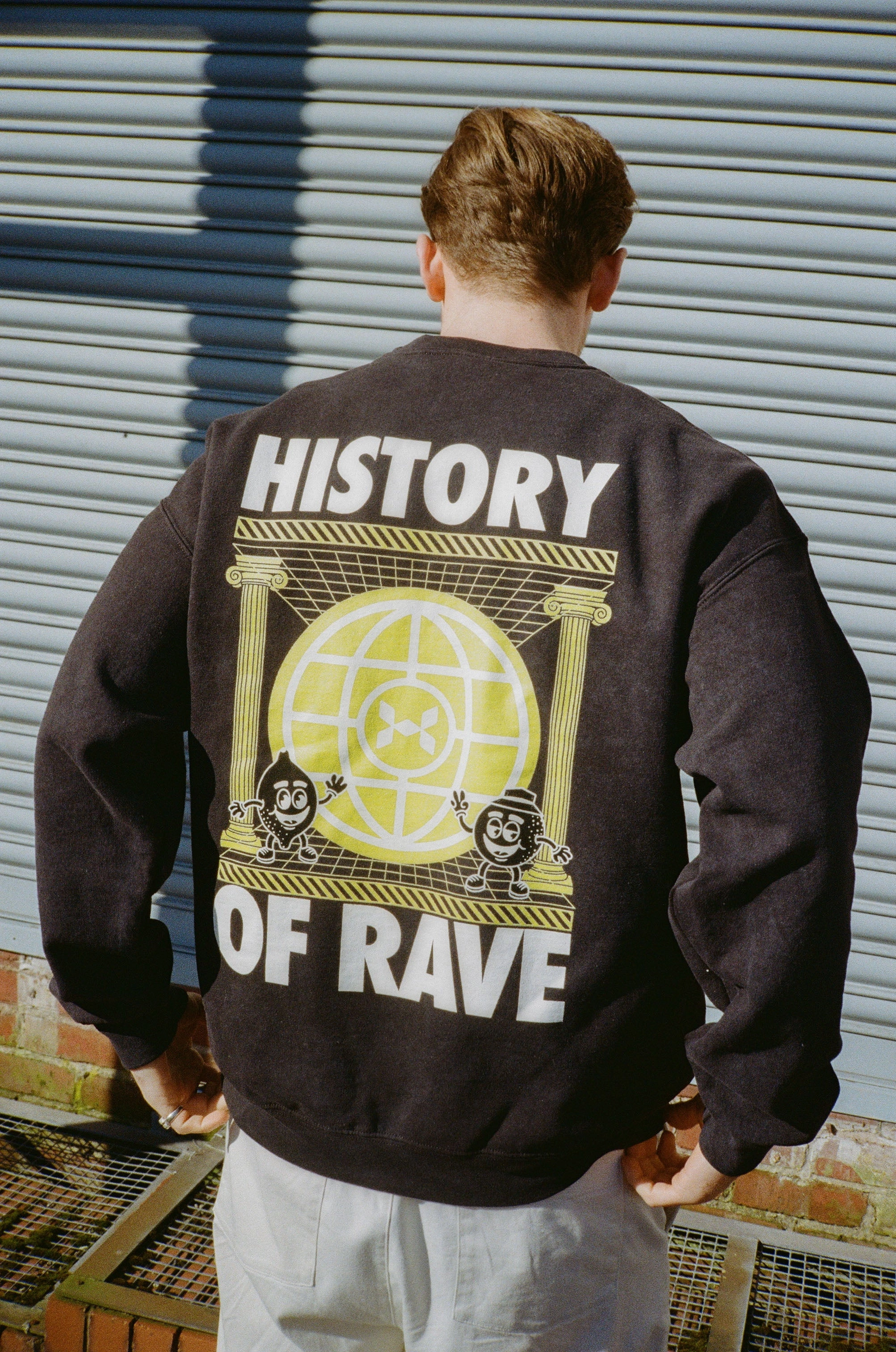 History Of Rave 'Colosseum' Acid Wash Sweater - Black Platypus like