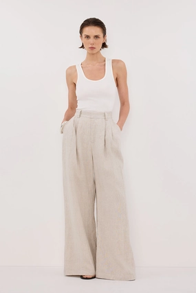 Stretchy Waist Shape Flex HOLDEN NATURAL LINEN PANT