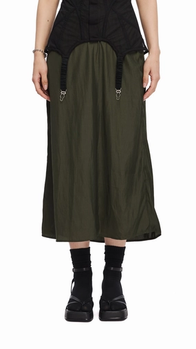 Relaxed Vibes Velvet Finish 2 In 1 Corset Gather Skirt