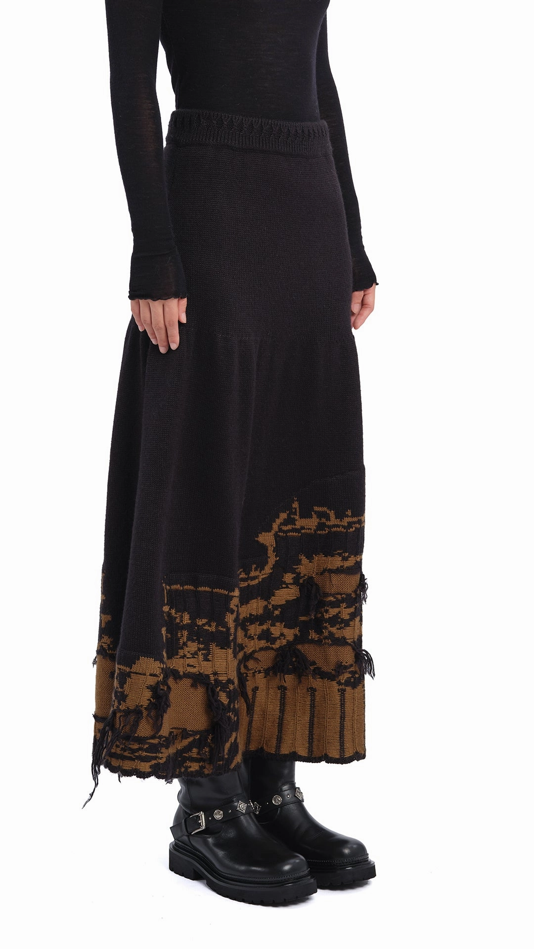 High Elasticity Material Contoured Waist Queen Sisi Knitted Skirt