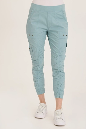Tilton Stretch Poplin Ruched Skinny Pant Body Sculpting