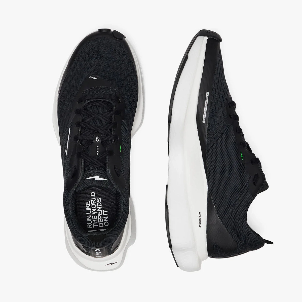 Hylo Impact Running Shoes Black / White Slip Resistant Outsole