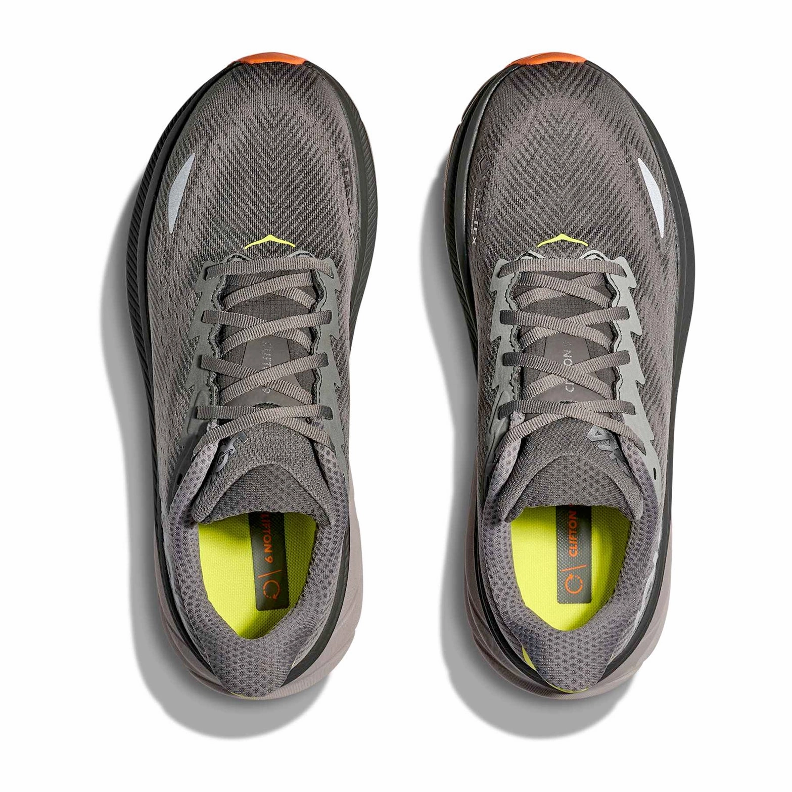 Men's Clifton 9 GORE-TEX Running Shoes Asphalt Grey / Gravel High Rebound Sole amazing comfort