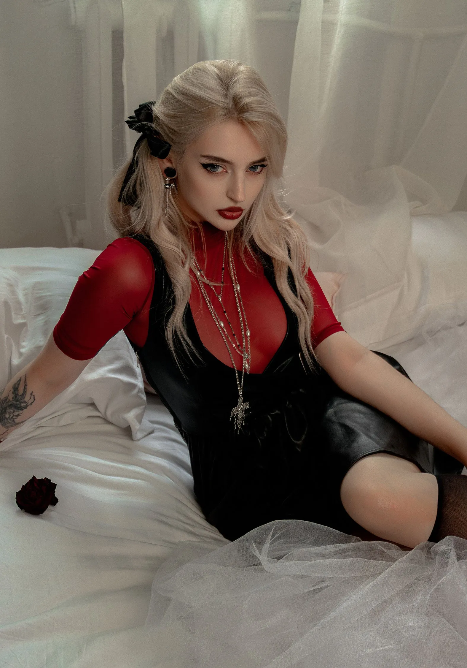 Opium Faux Leather Mini Dress understated look
