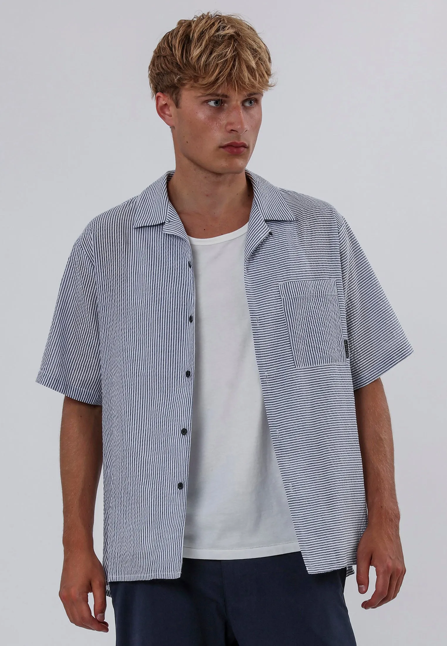 ILLUSION SHIRT OFF WHITE & BLUE Wardrobe Must-Have Stylish Design