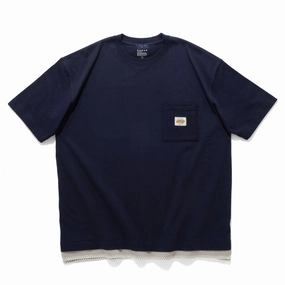 (ZT1674) Stitching Fake Layer Pocket Tee Simple and Cozy On-the-Go Comfort