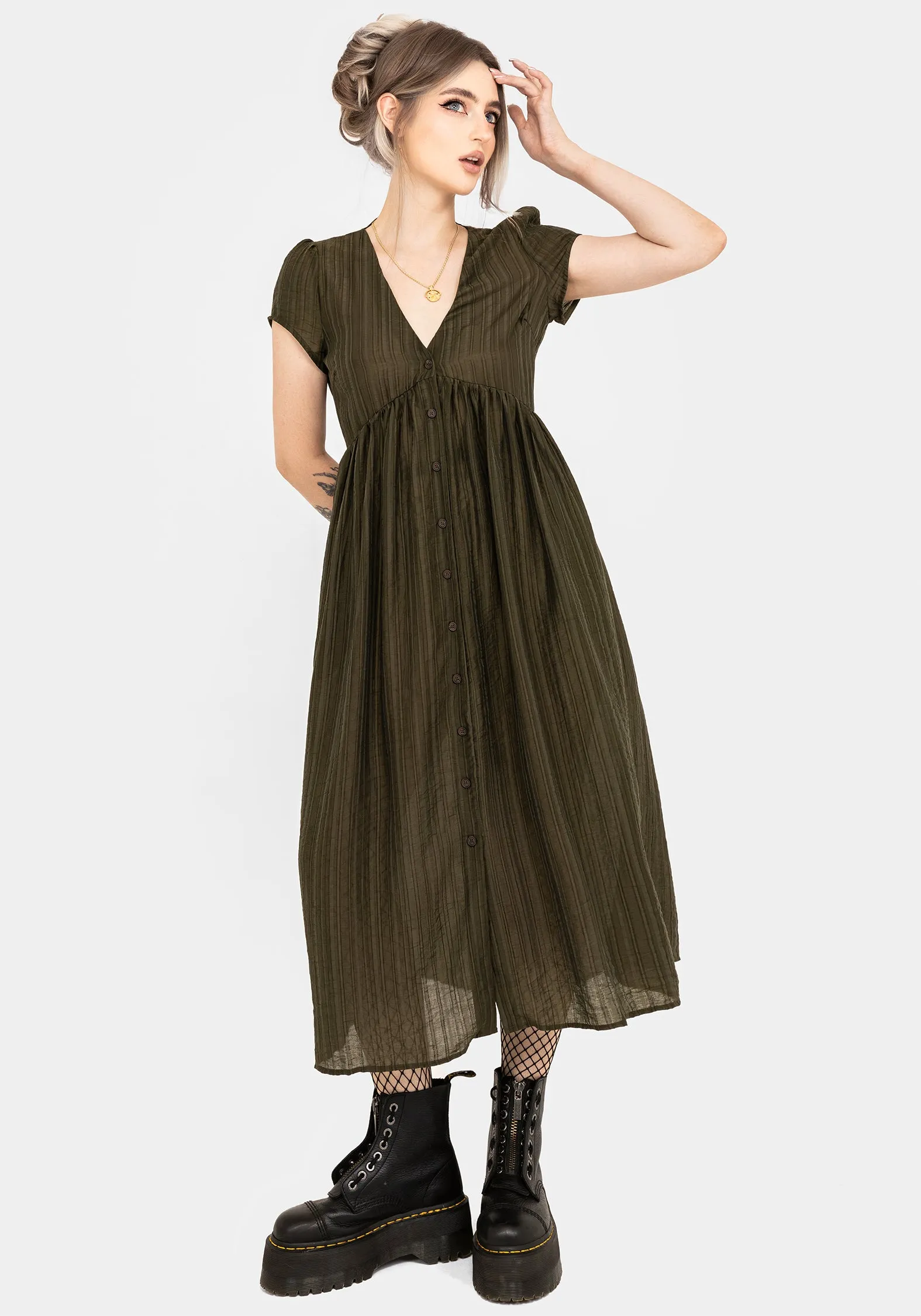 Charming Design knee-length Infinity Button Up Midaxi Dress
