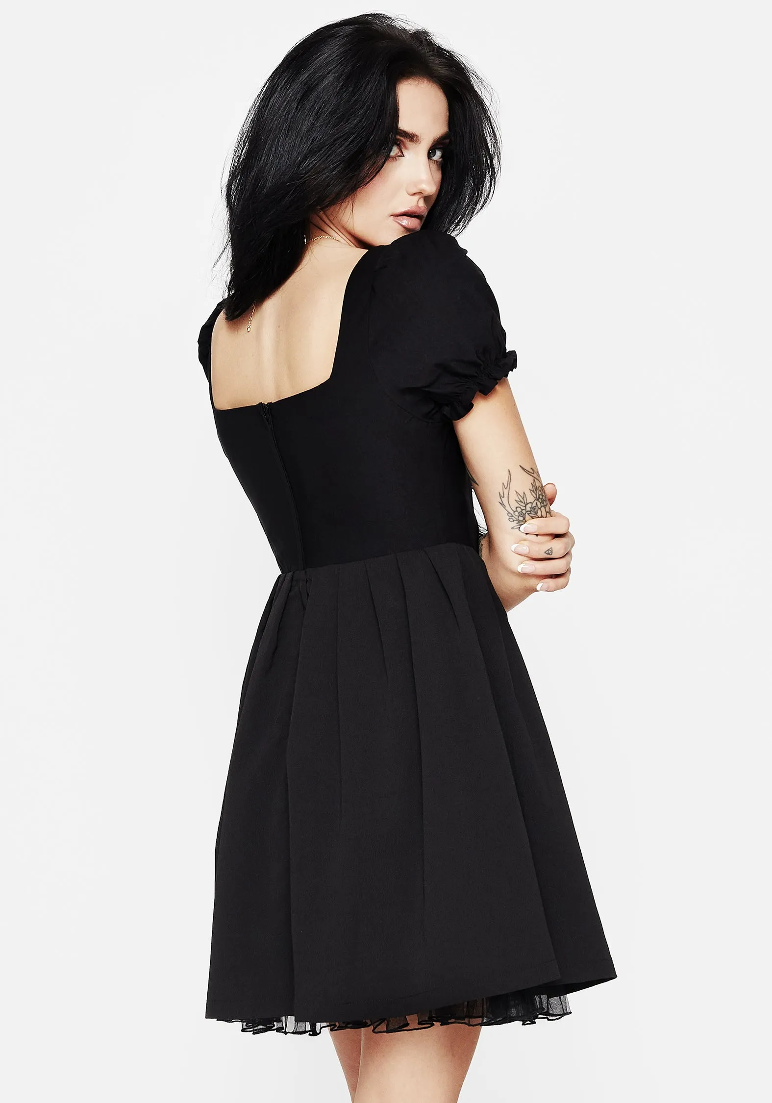 Ingrid Embroidered Applique Corset Mini Dress Sleek Look