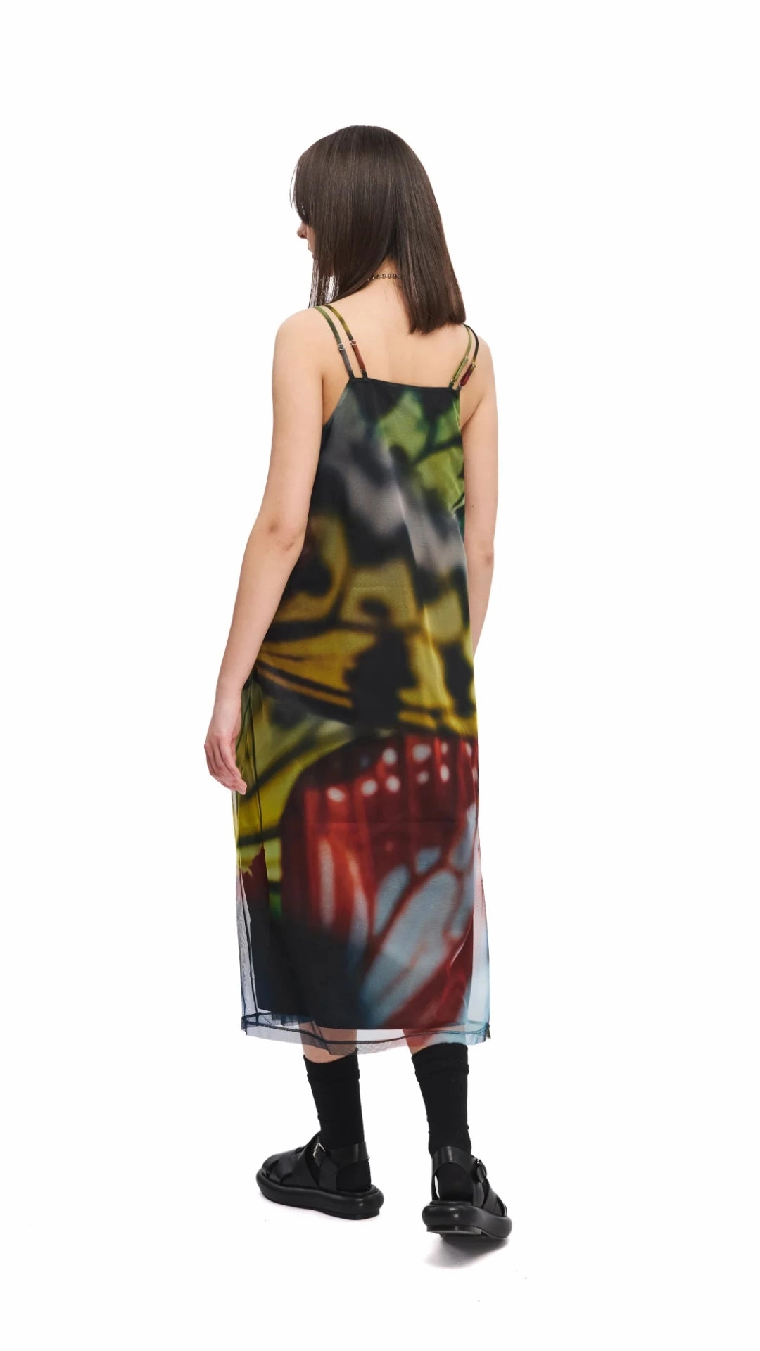 INITIAL X Mika Ninagawa Mesh Dress Side Pleats Daily Ready