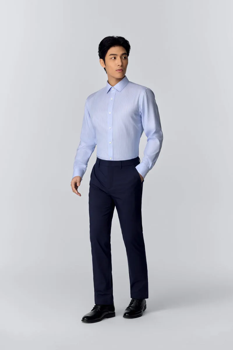 Abrasion Resistant Edges InstantCool Dobby Dress Shirt | Blue Stripes 15952N