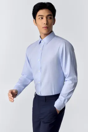 Pre Shrunk Cotton Blend Plus size option InstantCool Dobby Dress Shirt | Blue Stripes 15952N
