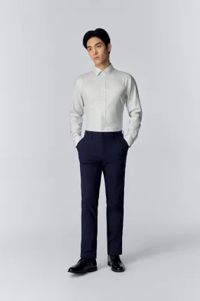 Luxurious Feel Plaid Design InstantCool Twill Dress Shirt | Pale Grey Semi Plain 19490N