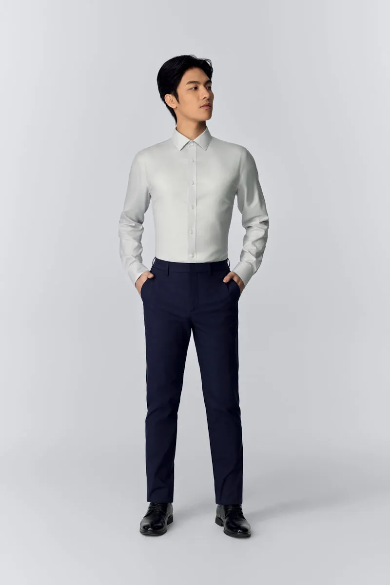 Coffee Run InstantCool Twill Dress Shirt | Pale Grey Semi Plain 19490N