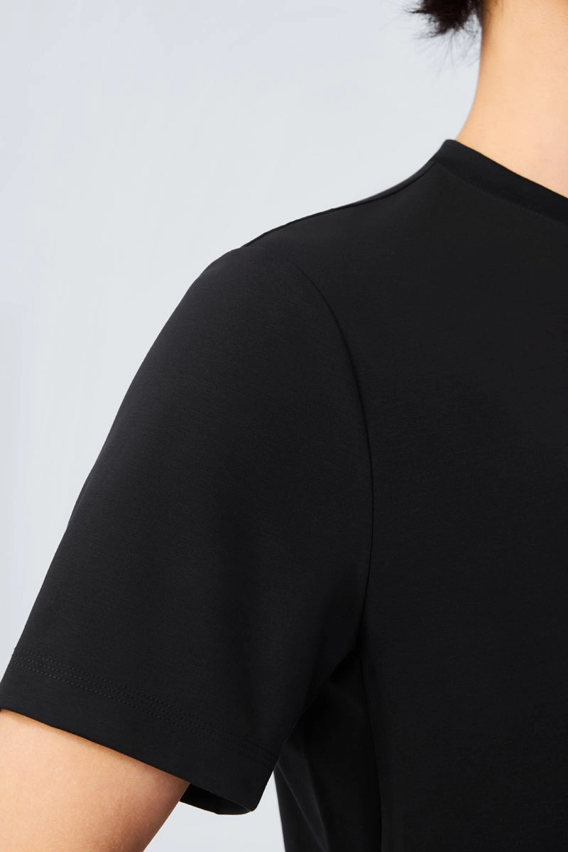 Essential Clothing Classic Chic InstantCool Jersey Crew Neck T-Shirt | Black BKFD01