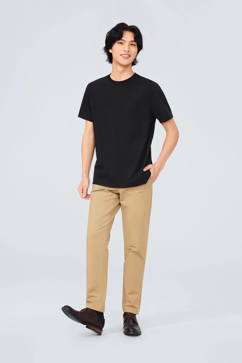 InstantCool Jersey Crew Neck T-Shirt | Black BKFD01 Breathable Cotton Fabric