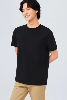 InstantCool Jersey Crew Neck T-Shirt | Black BKFD01 Breathable and Comfortable