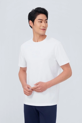 Weekend Smart Look InstantCool Jersey Crew Neck T-Shirt | White WH001Z