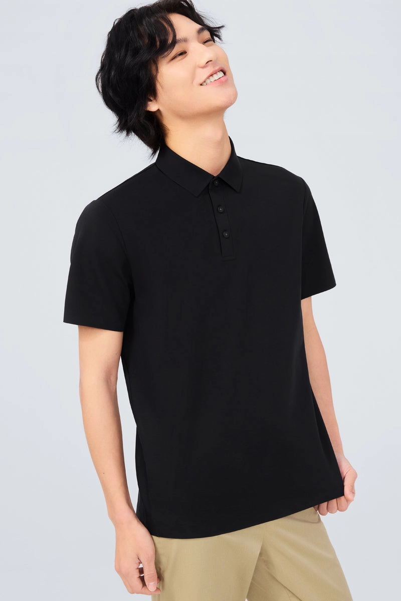 InstantCool Jersey Polo | Black BKFD01 Tailored Silhouette Polo Player