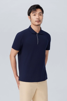 InstantCool Pique Polo | Navy NNY096 Bound Edge Detailing