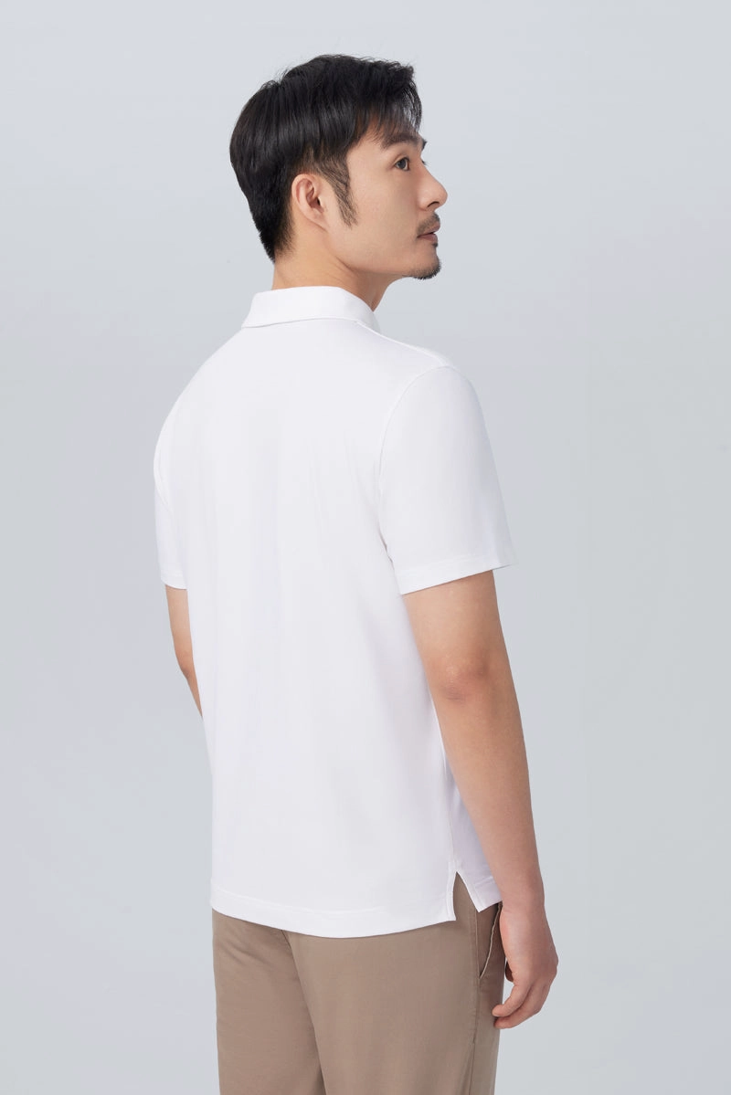 Breathable knit Matte Surface Texture InstantCool Pique Polo | White WH001Z