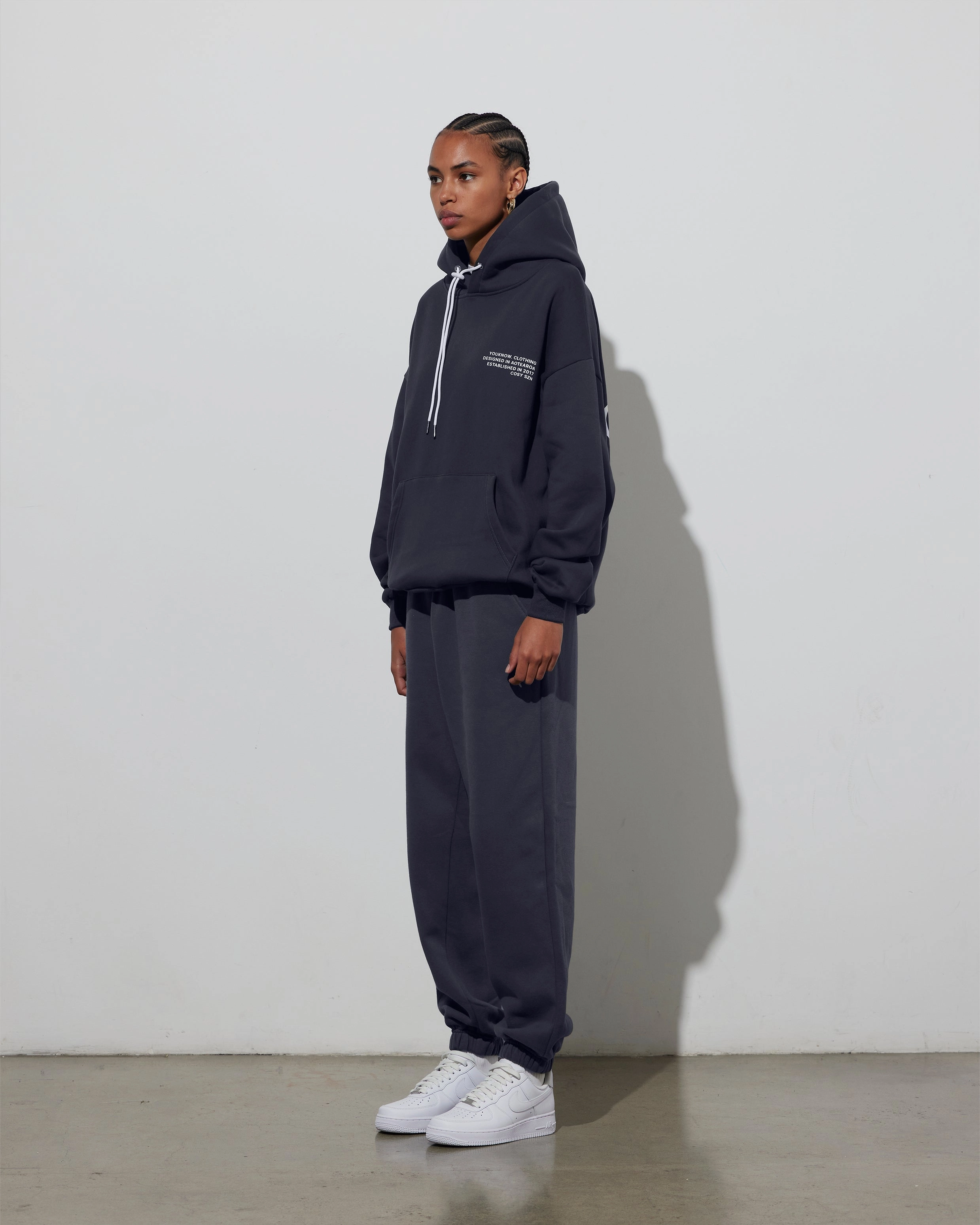 Fluffy look Designer Touch Cosyszn Hoodie | Iron Grey