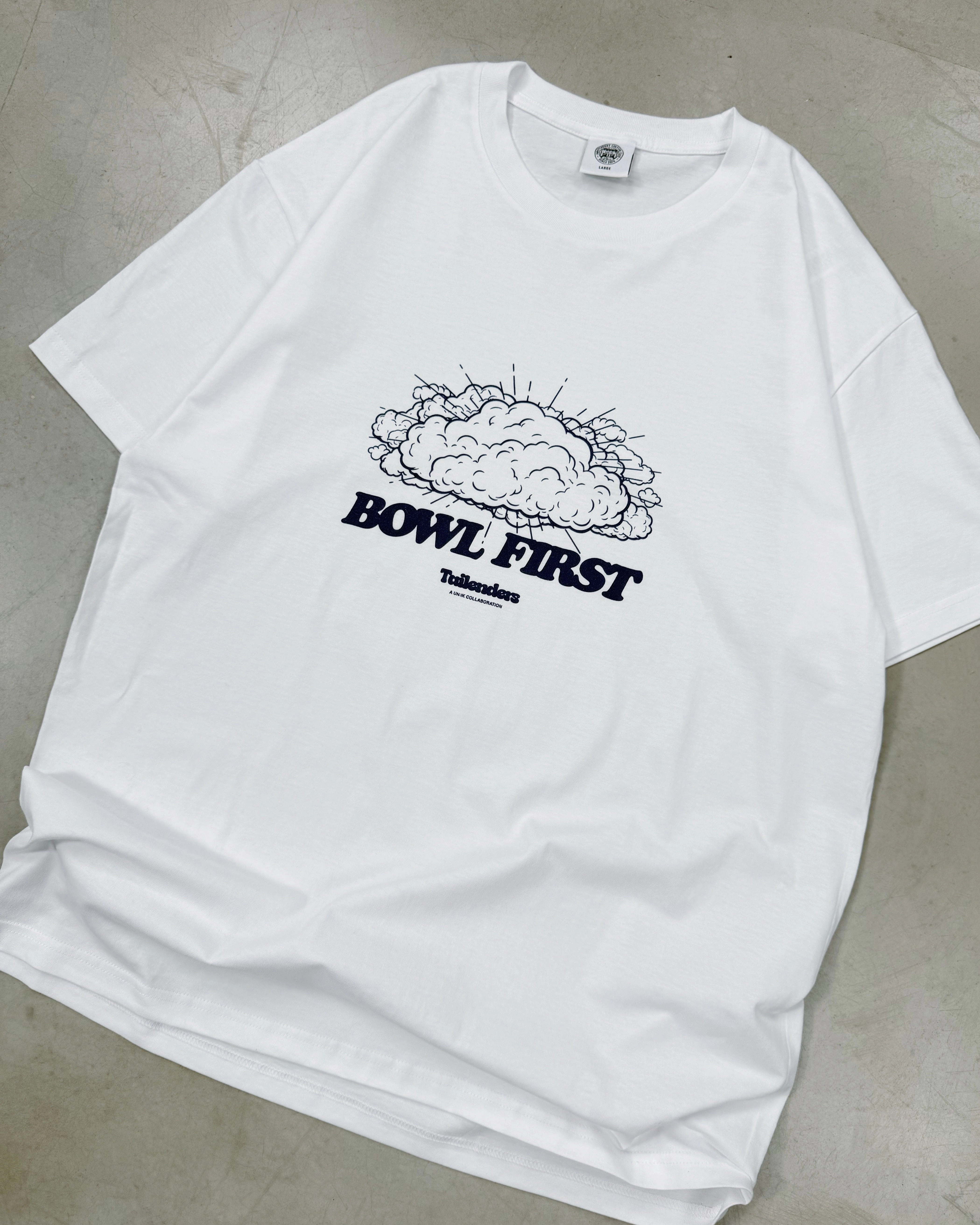 Geometric Pattern Tailenders 'Bowl First' Tee - White