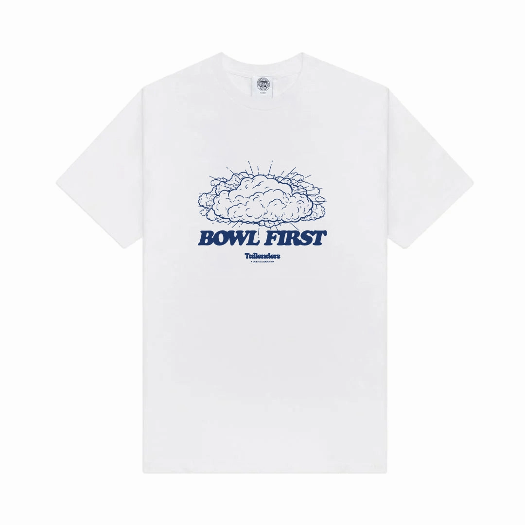 Bohemian freedom Light Fit Tailenders 'Bowl First' Tee - White