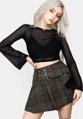Conditioner Abrasion resistant Habundia Flared Sleeve Crop Top
