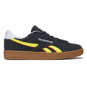 Reebok Club C Grounds UK Shoes - Black/Electric Yellow/Gum Eco Materials