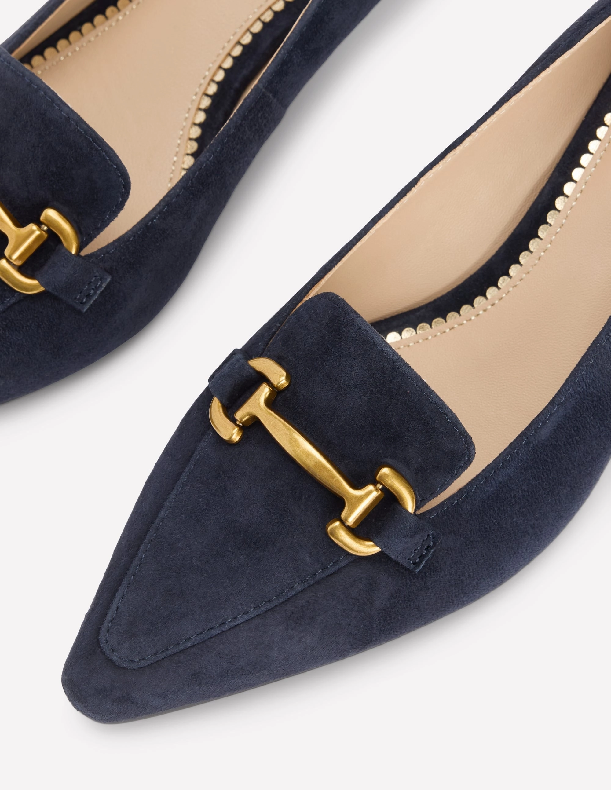 Iris Heel Snaffle Point Loafer-Navy Chic Shoes