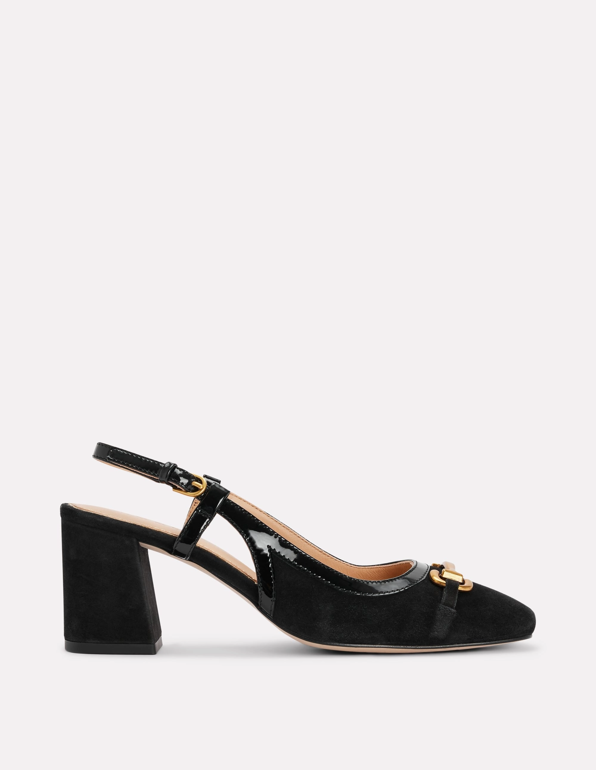 Evening Mode Iris Snaffle Slingback Heels-Black