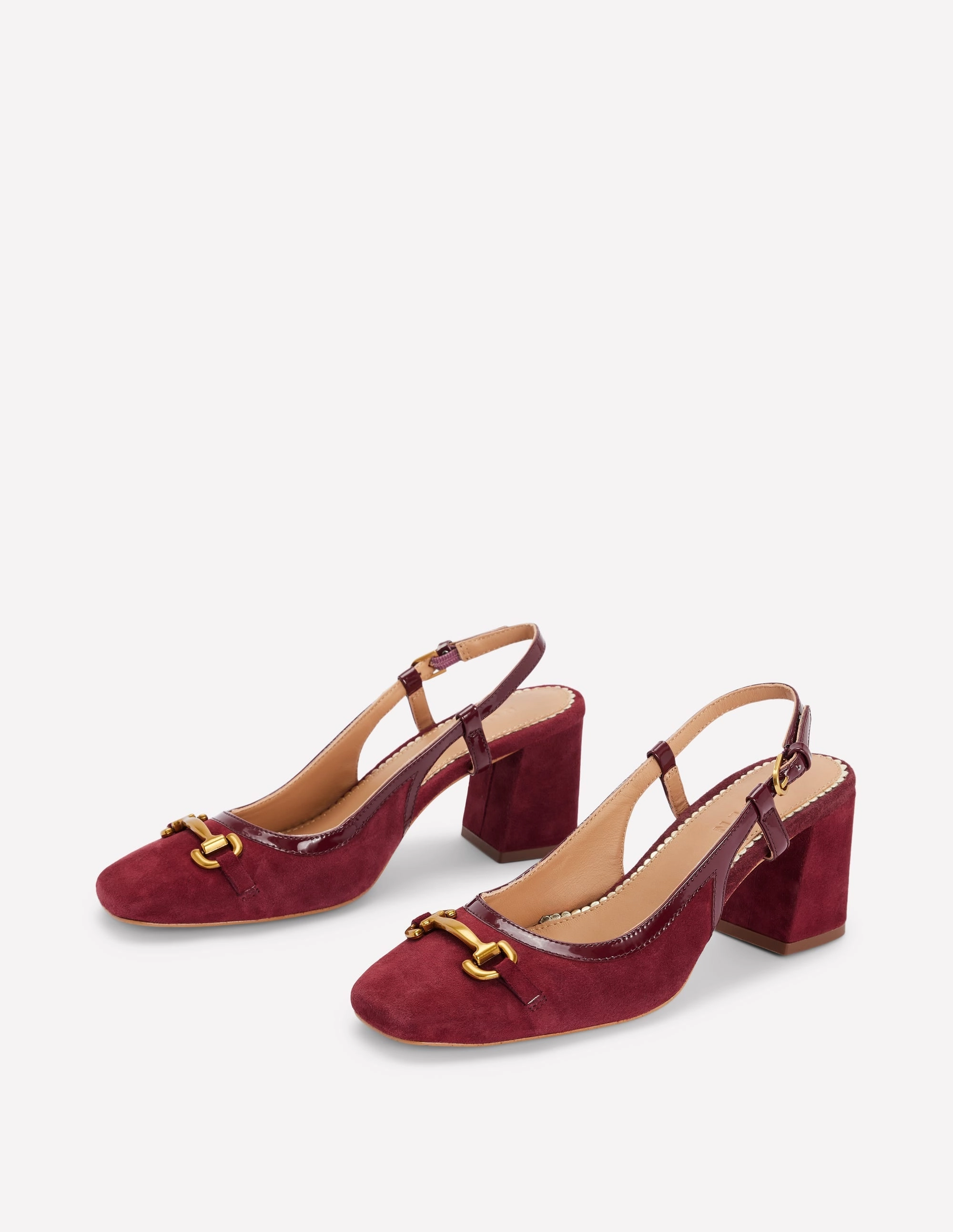Dressy Stilettos Iris Snaffle Slingback Heels-Oxblood