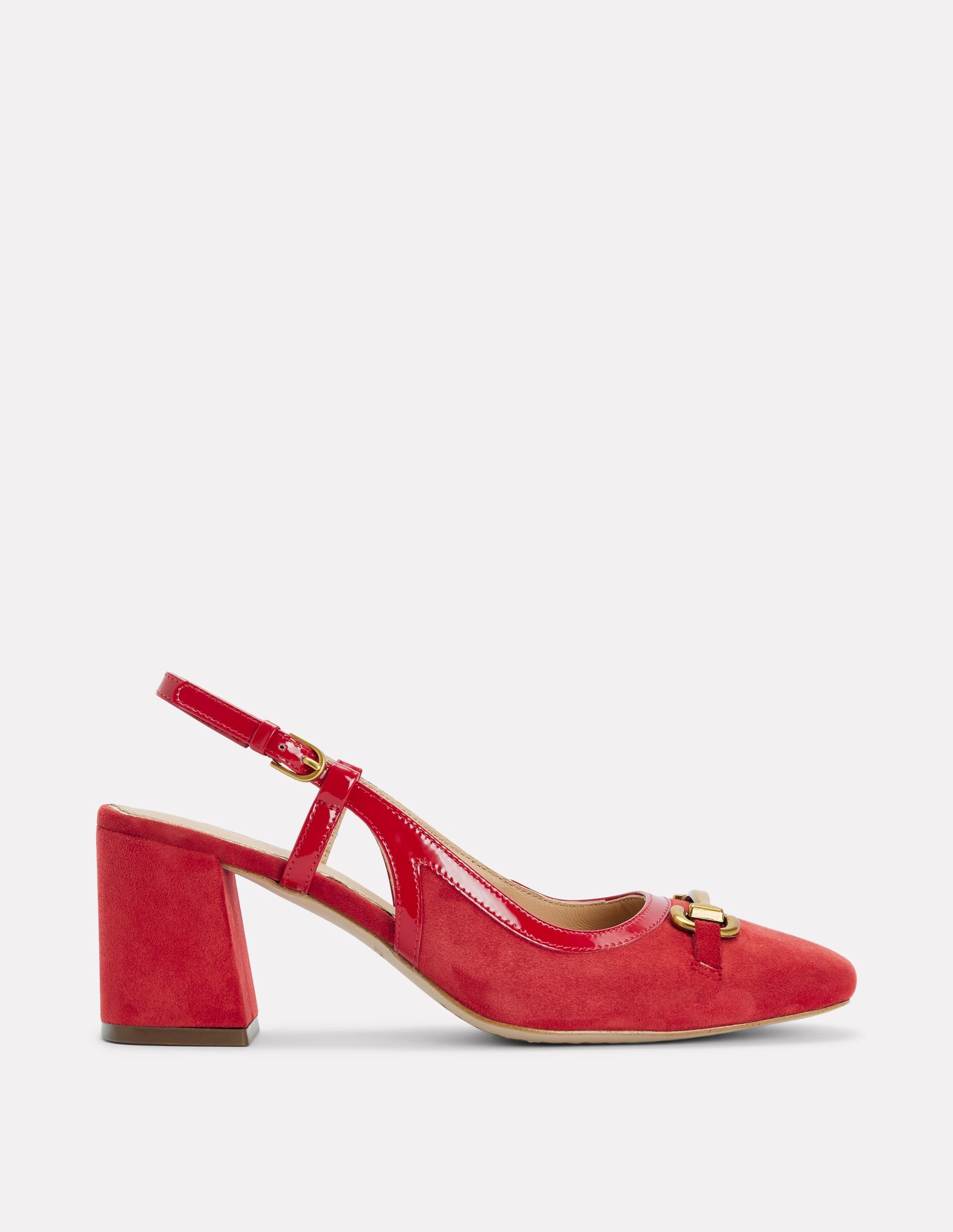 Trendy Platform Heels Iris Snaffle Slingback Heels-Post Box Red