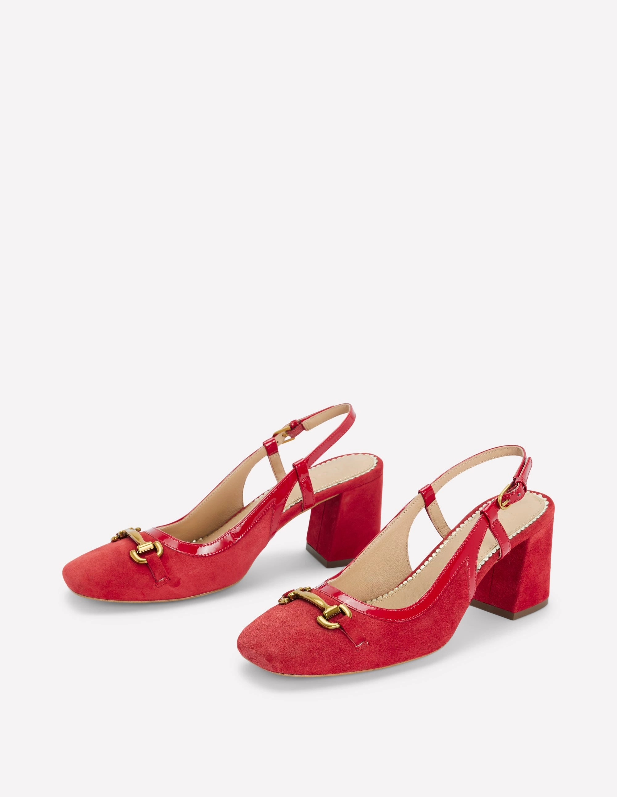 Iris Snaffle Slingback Heels-Post Box Red Classy Heels