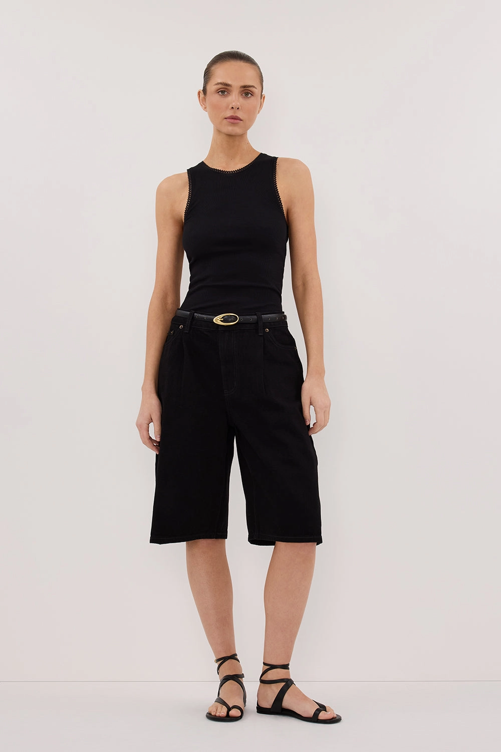 custom-made Free Size Adjuster JACK JET BLACK DENIM BERMUDA SHORT