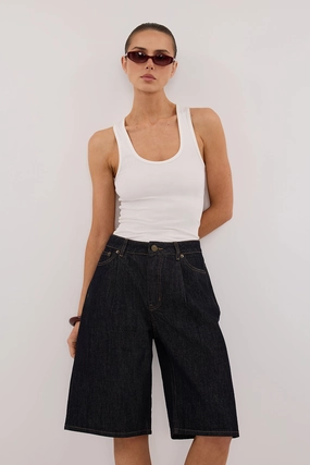Sporty Chic JACK RAW INDIGO DENIM BERMUDA SHORT