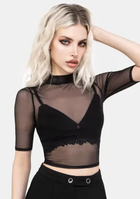 Simple Pullover Jinx Mesh Short Sleeve Top