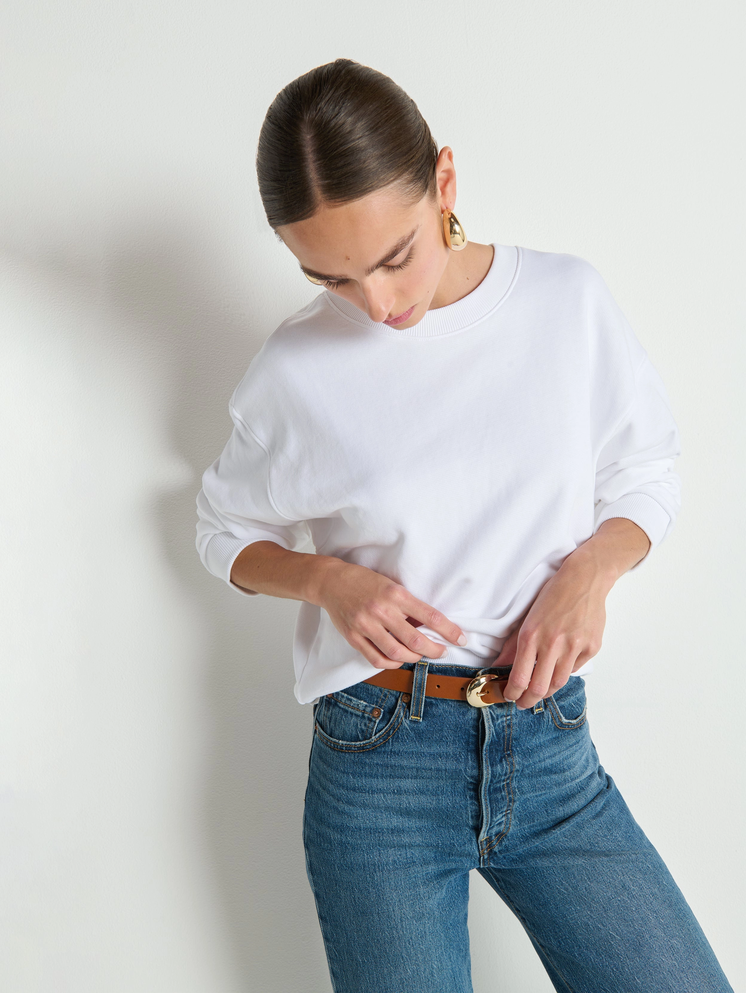 belt accents Jovie Crewneck