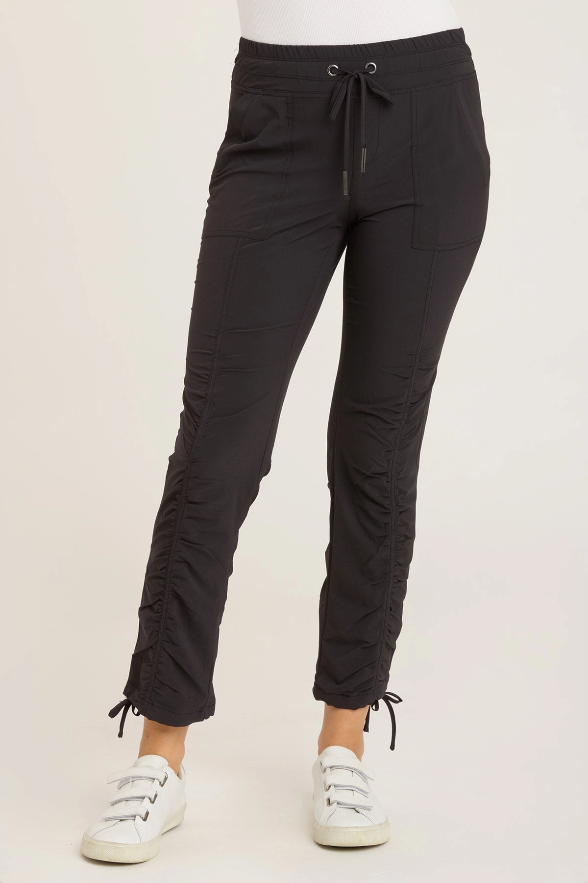 Casual Comfort Look Simple Cut Jules Active Ruched Drawstring Stretch Pant
