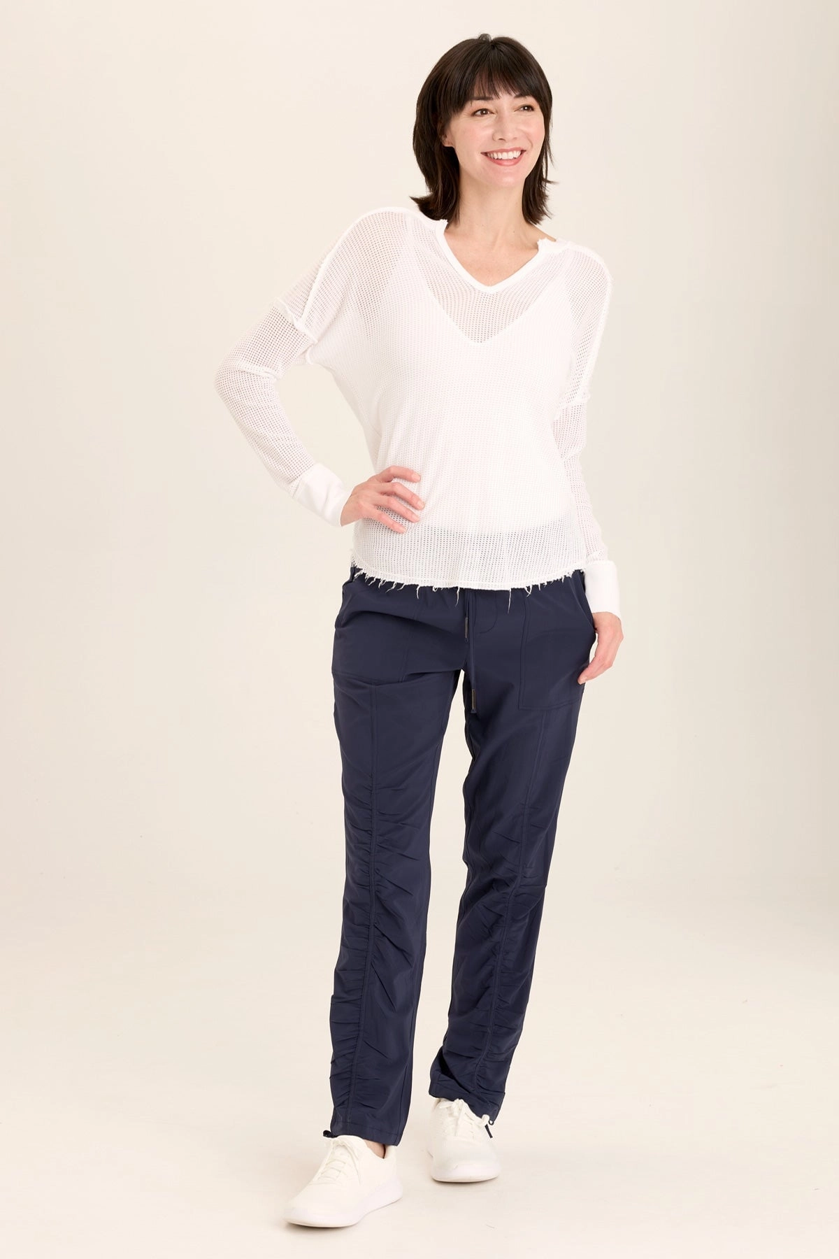 Jules Active Ruched Drawstring Stretch Pant Weekend Style Roomy Shape