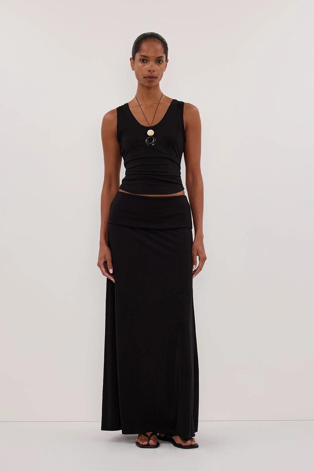 JULIE BLACK MODAL BLEND MAXI SKIRT Neat Style