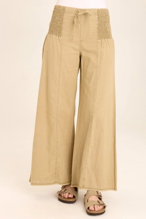 Kaj Wide Leg Cotton Linen Flare Pant Quick Comfort Design Moisture Wicking Fabric