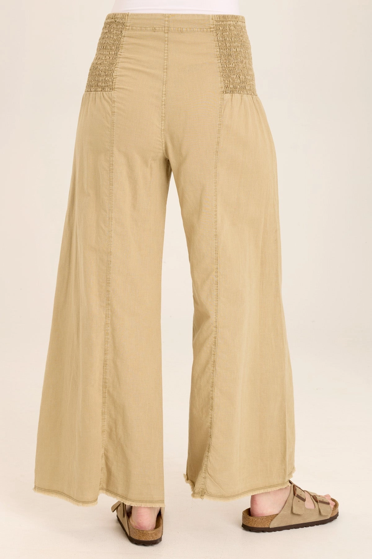 Kaj Wide Leg Cotton Linen Flare Pant Cozy Lining Light and Cozy