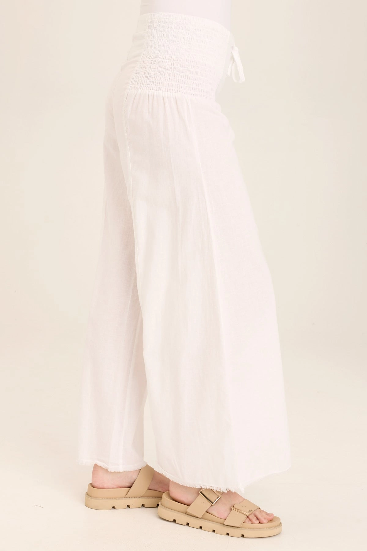 Functional Layer Kaj Wide Leg Cotton Linen Flare Pant