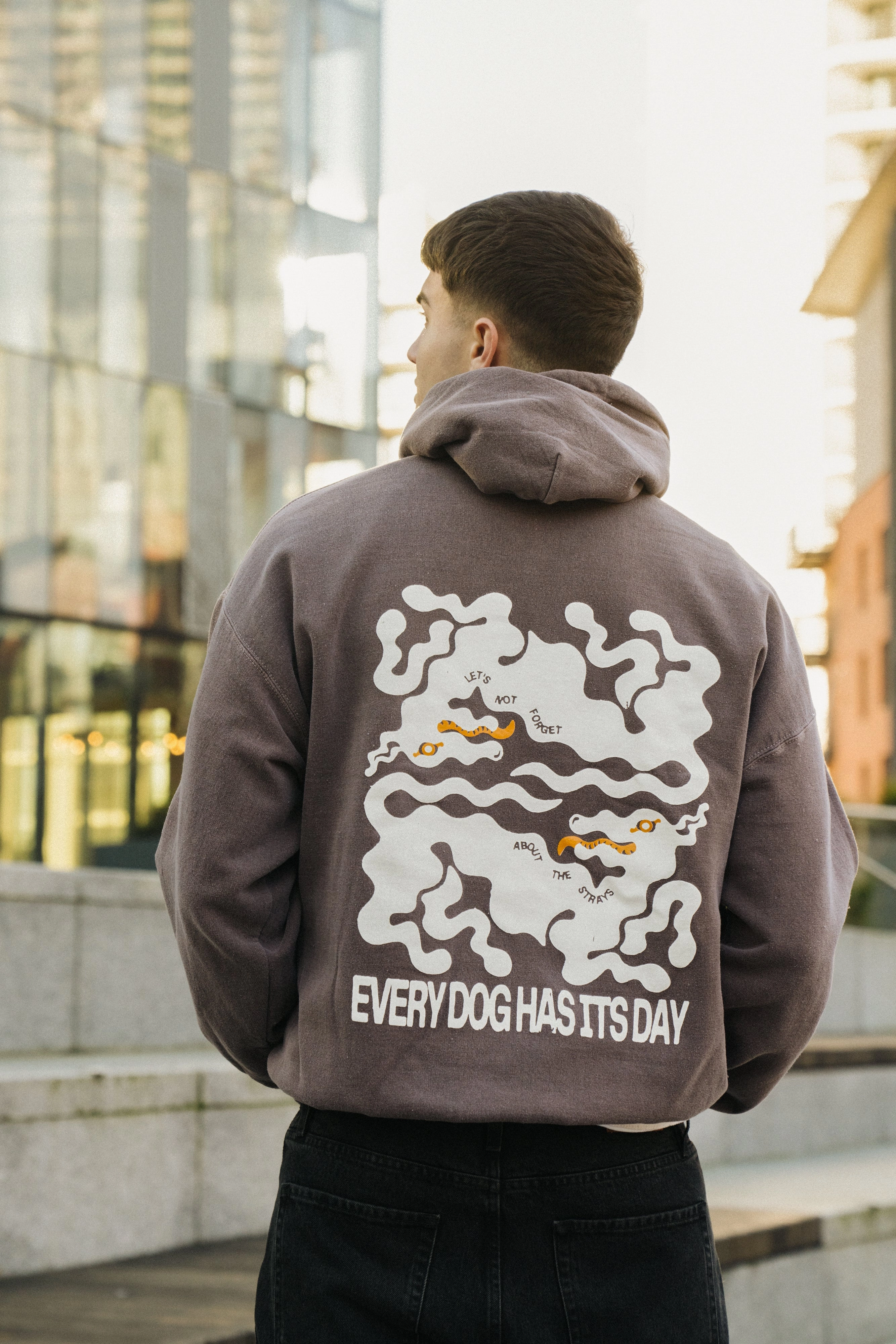 Breathable Material Windproof Inner Layer KBAR X UN:IK 'Every Dog Has Its Day' Vintage Washed Hoodie - Cocoa