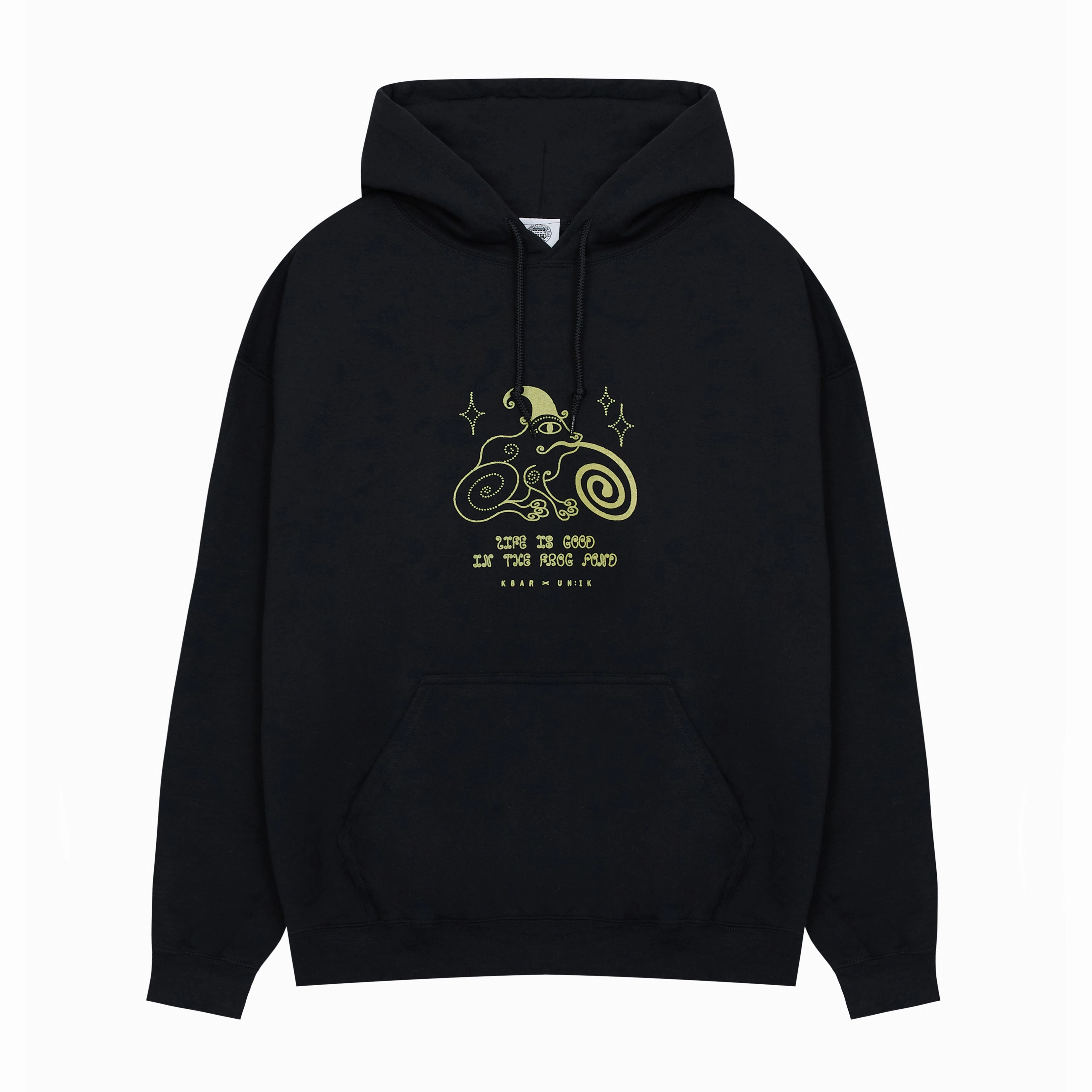 KBAR X UN:IK 'Frog Pond' Hoodie - Black Urban Fresh Tassel Details