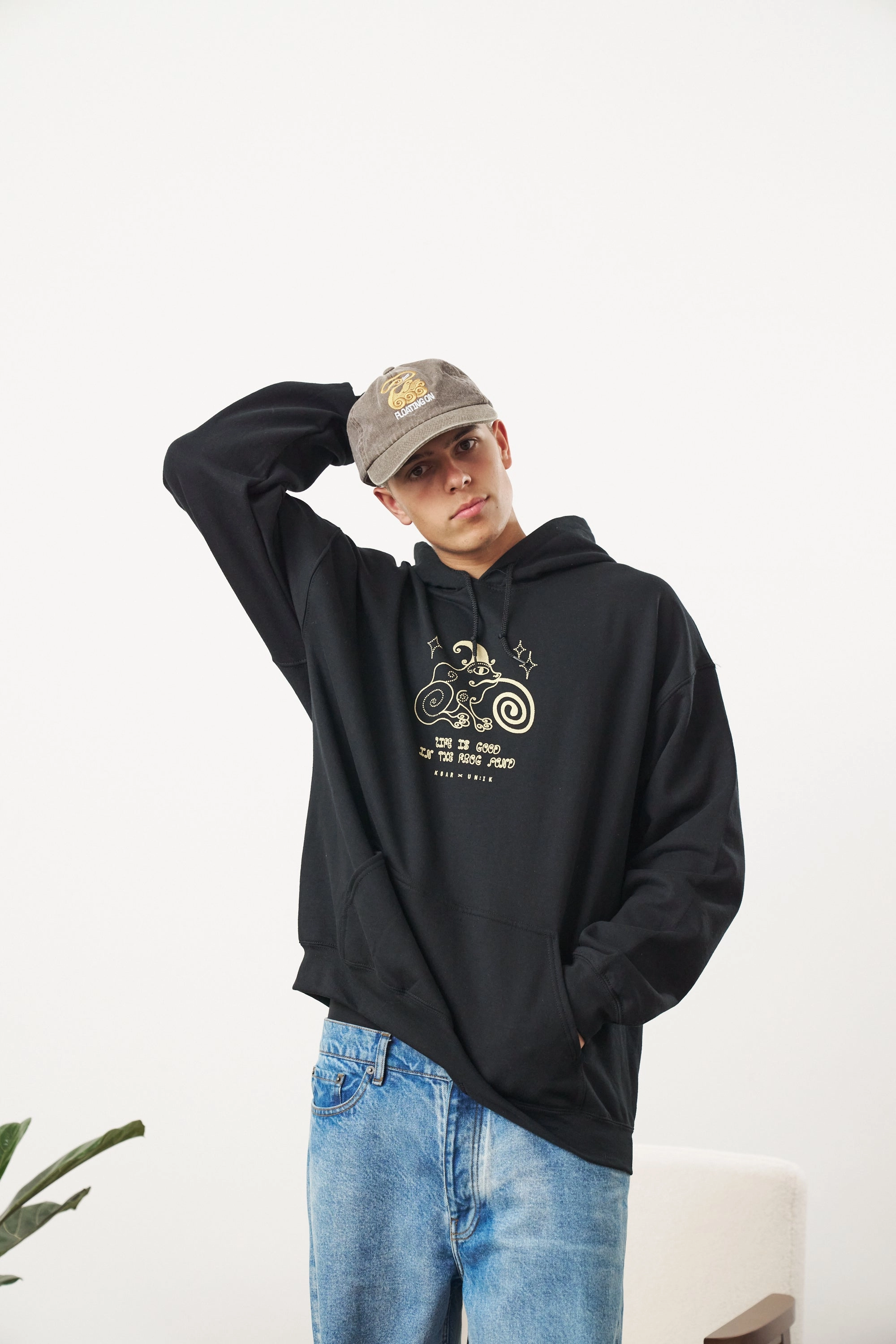 KBAR X UN:IK 'Frog Pond' Hoodie - Black Moisture wicking Coffee Lover