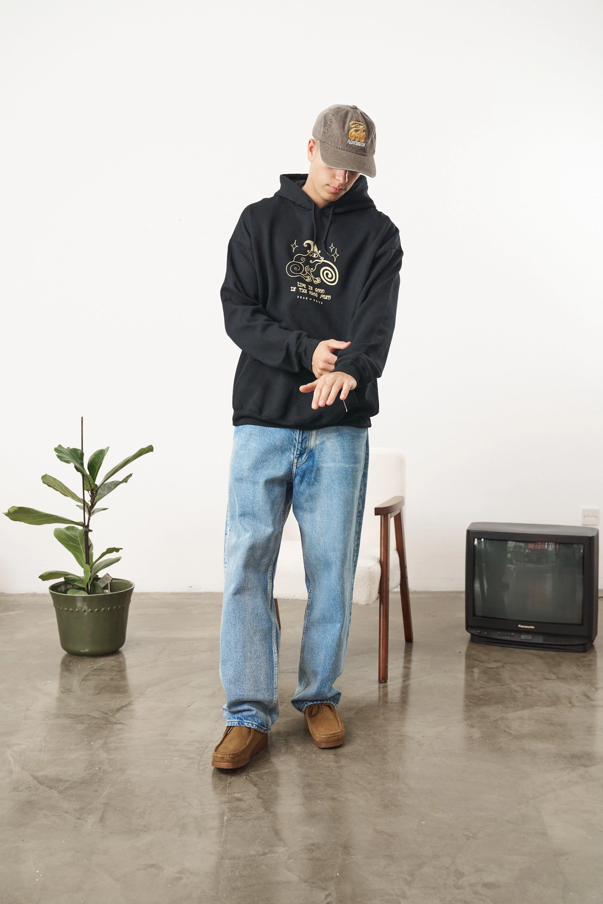KBAR X UN:IK 'Frog Pond' Hoodie - Black UV Protection Performance Fabric