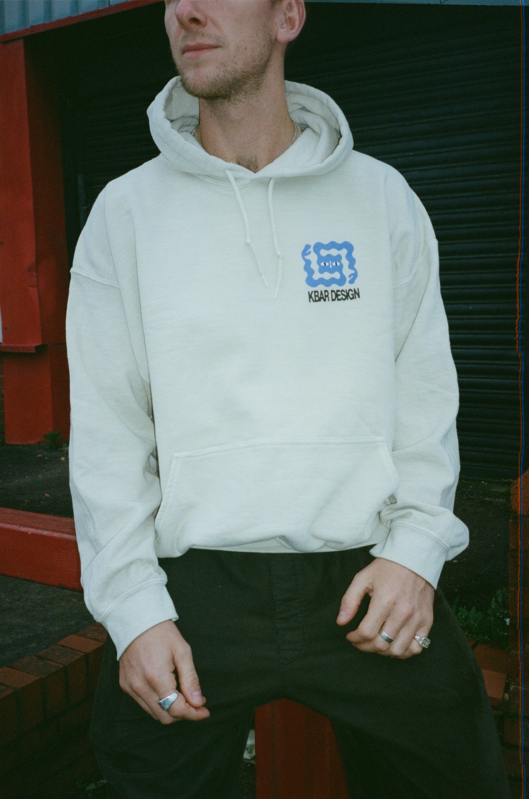 Cool Weather Wear KBAR X UN:IK 'Logo' Vintage Washed Hoodie - Ivory